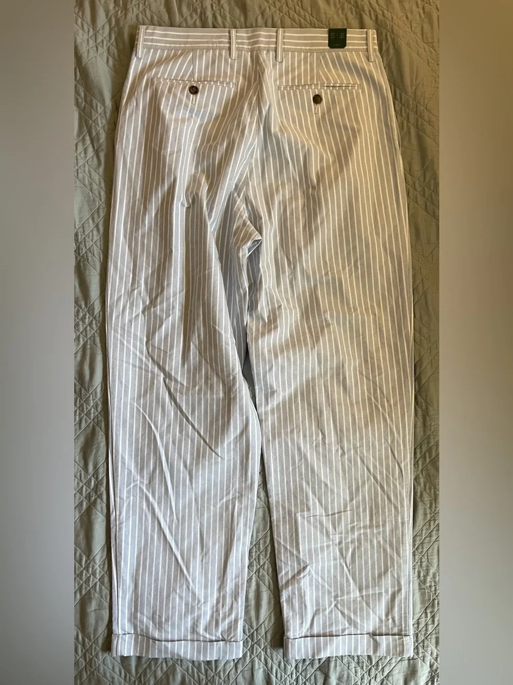 J. CREW Relaxed-fit double-pleated oxford chino pant in stripe 32/32 $138 CT830